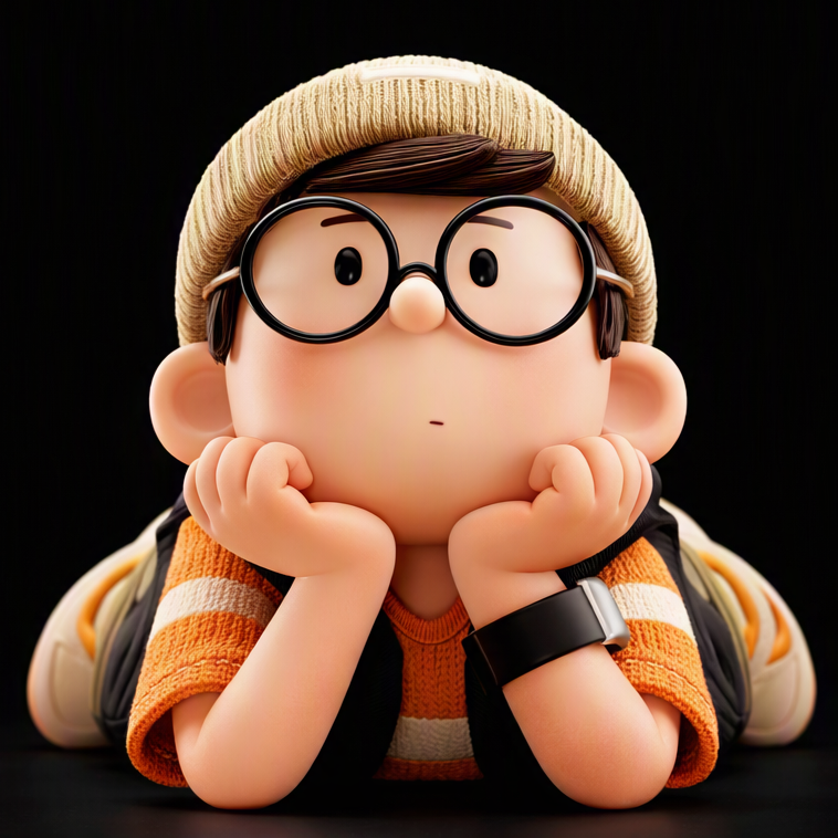 Contemplative character looking up at orbiting future plans